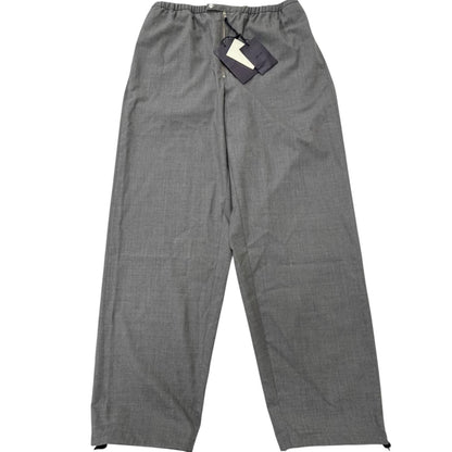 Prada Virgin Wool Cotton Triangle Patch Chef Pants Gray
