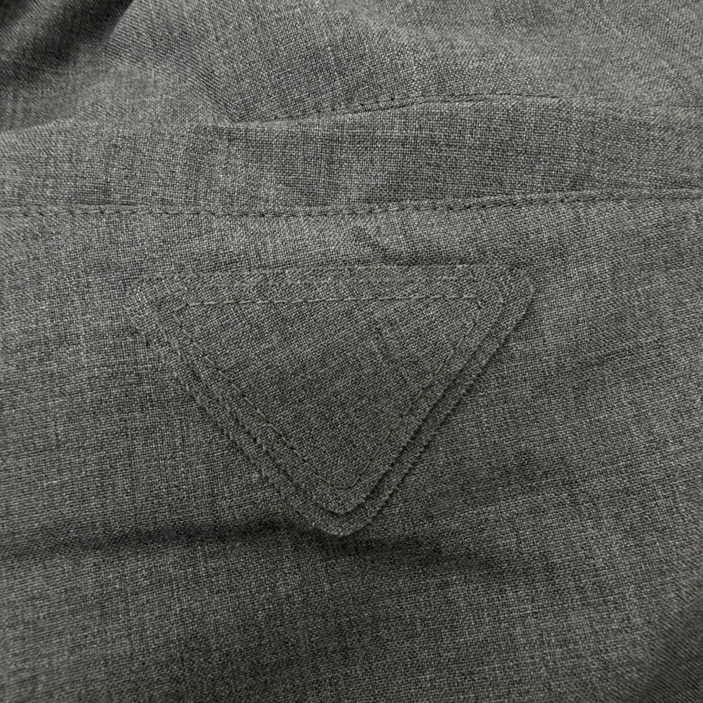 Prada Virgin Wool Cotton Triangle Patch Chef Pants Gray — view 5