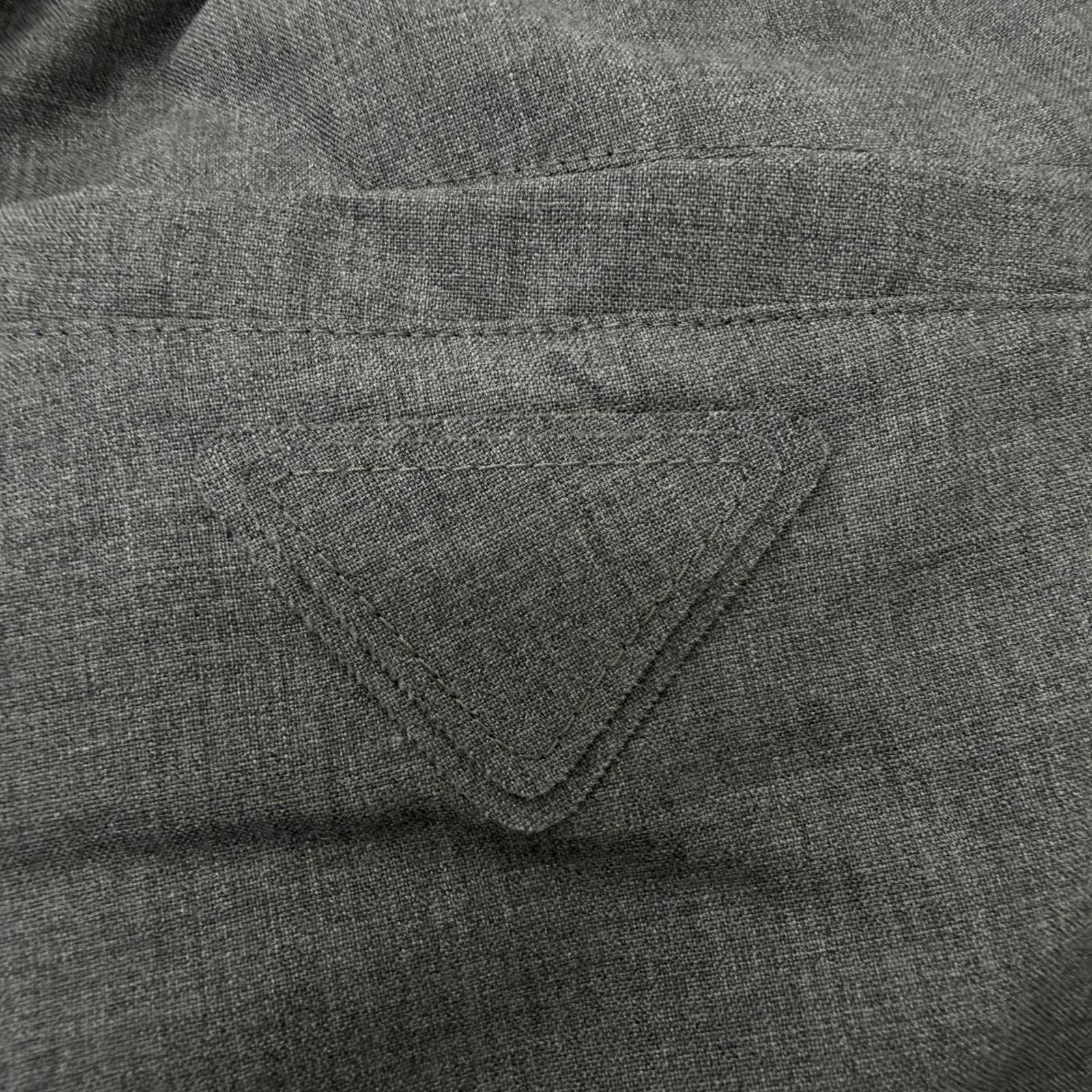 Prada Virgin Wool Cotton Triangle Patch Chef Pants Gray — view 5