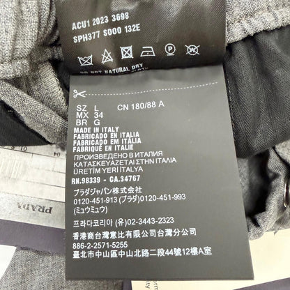 Prada Virgin Wool Cotton Triangle Patch Chef Pants Gray — view 8