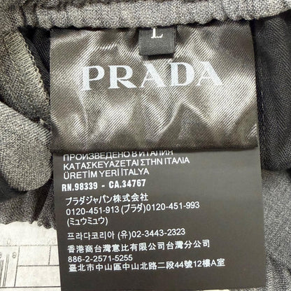 Prada Virgin Wool Cotton Triangle Patch Chef Pants Gray — view 7
