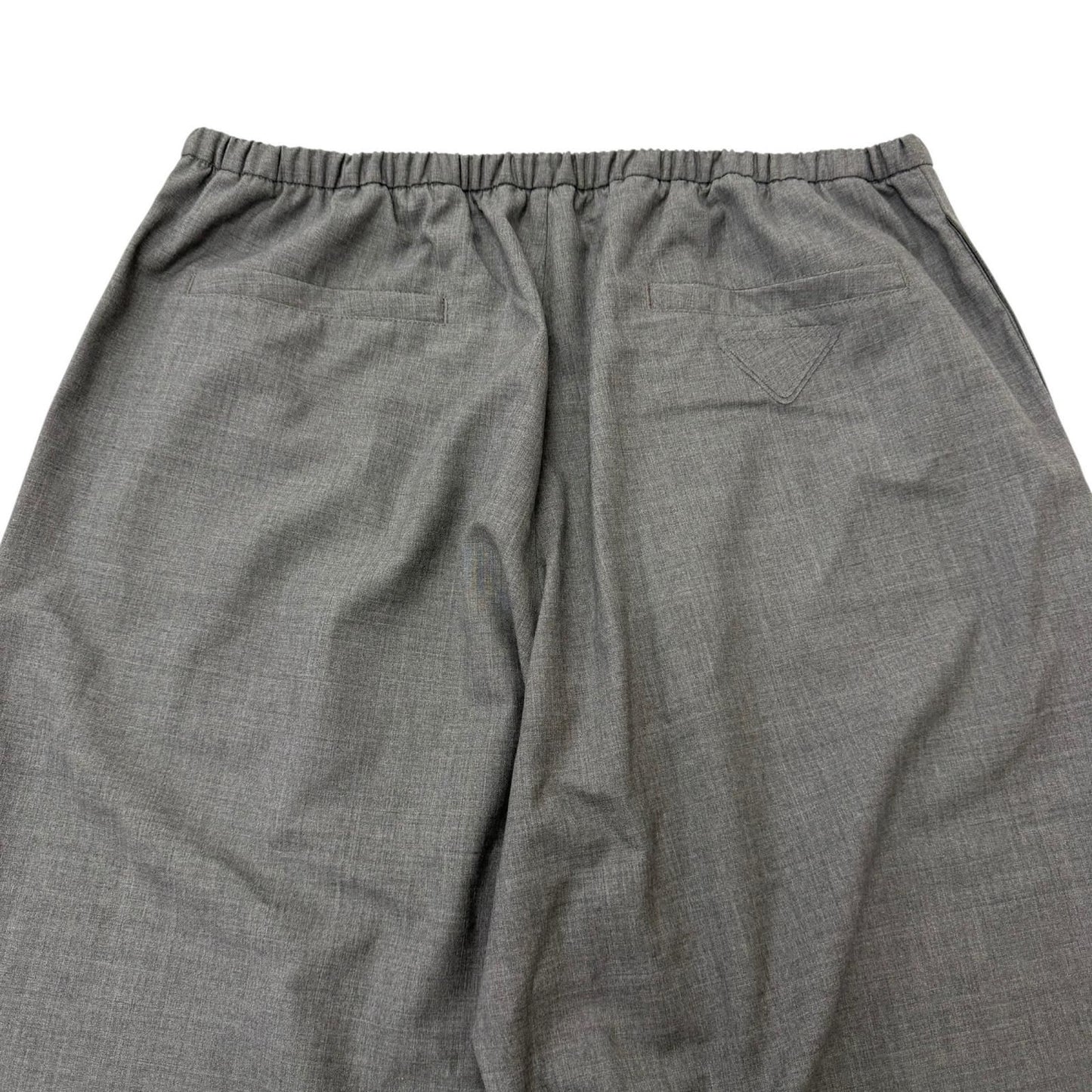 Prada Virgin Wool Cotton Triangle Patch Chef Pants Gray — view 4