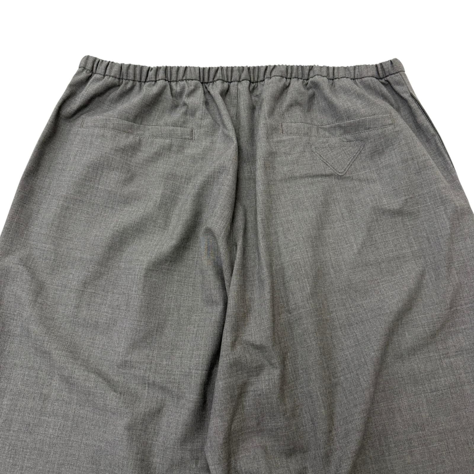 Prada Virgin Wool Cotton Triangle Patch Chef Pants Gray — view 4