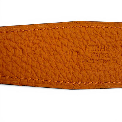 Hermes Constance Pegasus Box Calf Togo Silver Reversible Belt Black Orange — view 8