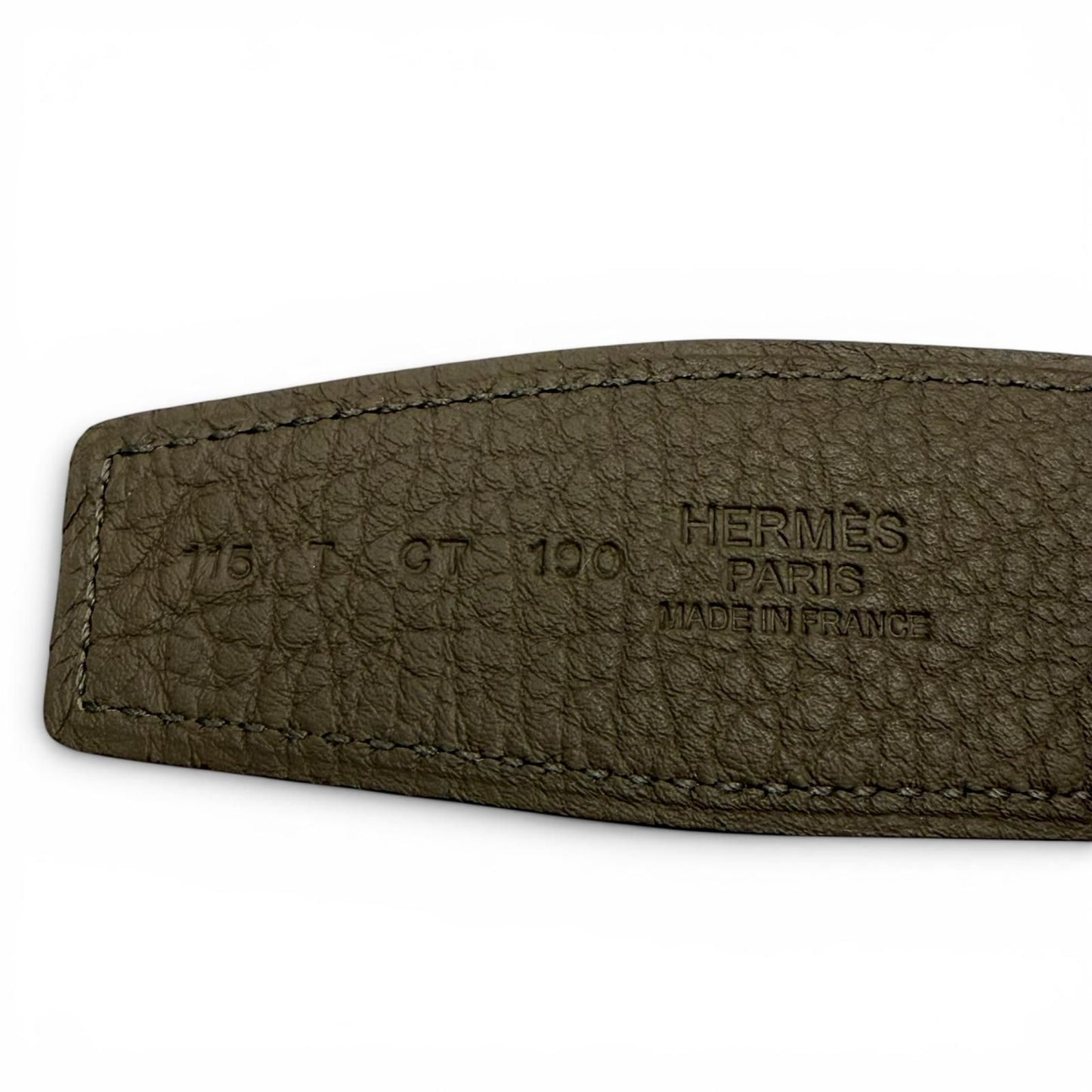 Hermes Constance Box Calf Togo Gold Logo Buckle Reversible Belt Khaki Black — view 9