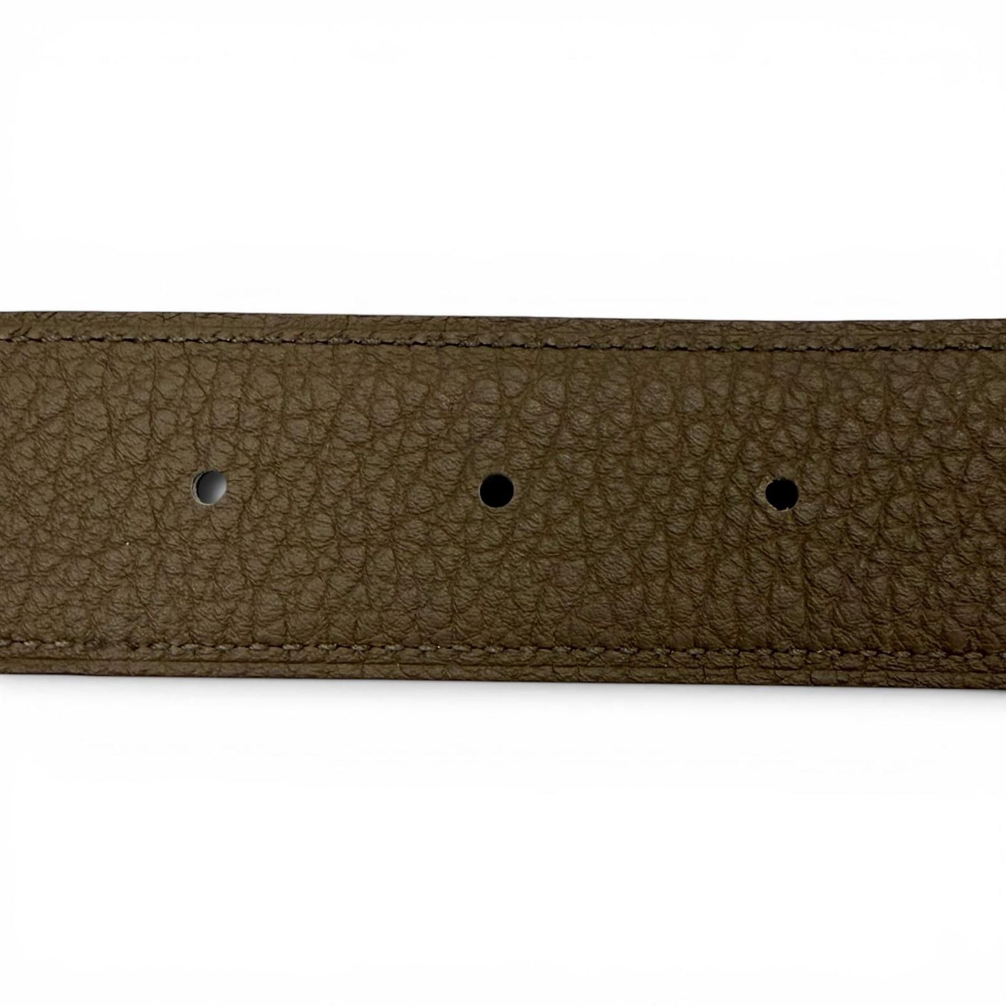 Hermes Constance Box Calf Togo Gold Logo Buckle Reversible Belt Khaki Black — view 7