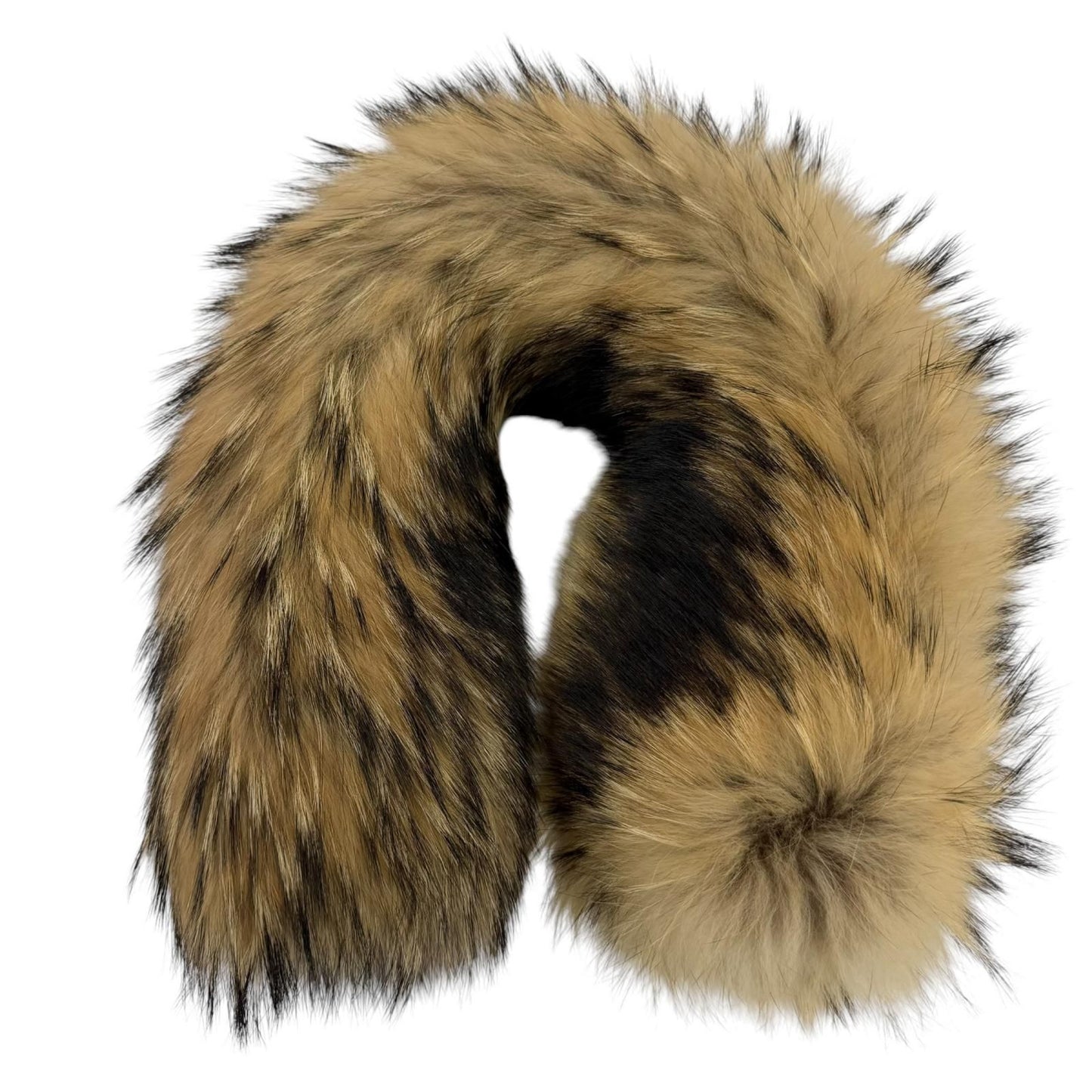 Hermes Raccoon Fur Tippet Fur Shawl Brown Scarf