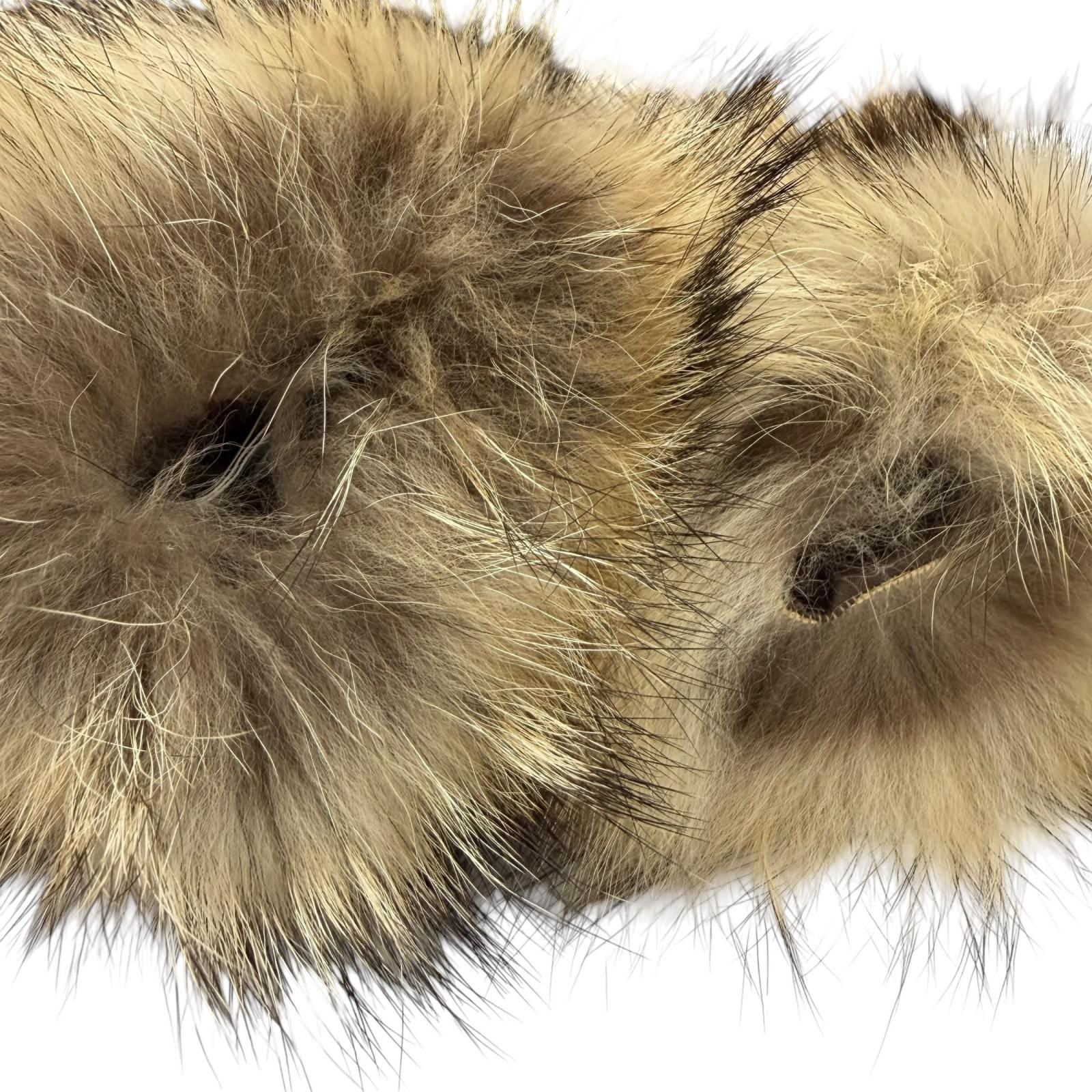 Hermes Raccoon Fur Tippet Fur Shawl Brown Scarf — view 6