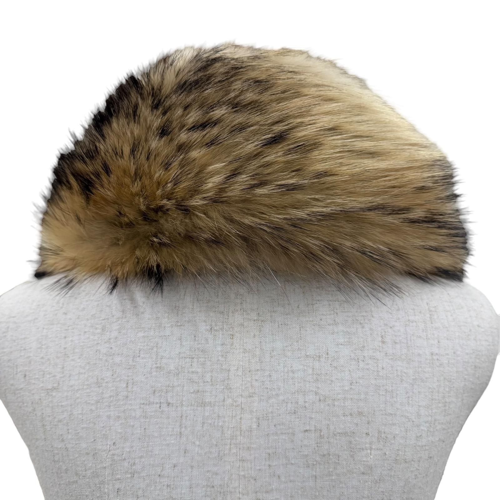 Hermes Raccoon Fur Tippet Fur Shawl Brown Scarf — view 5