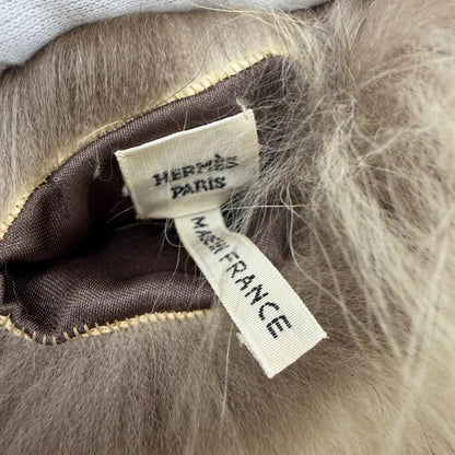 Hermes Raccoon Fur Tippet Fur Shawl Brown Scarf — view 7