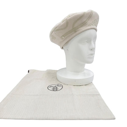Hermes Saint Honore Anne Finesse Wool Series Beret Ivory 58 Bag Included — view 2