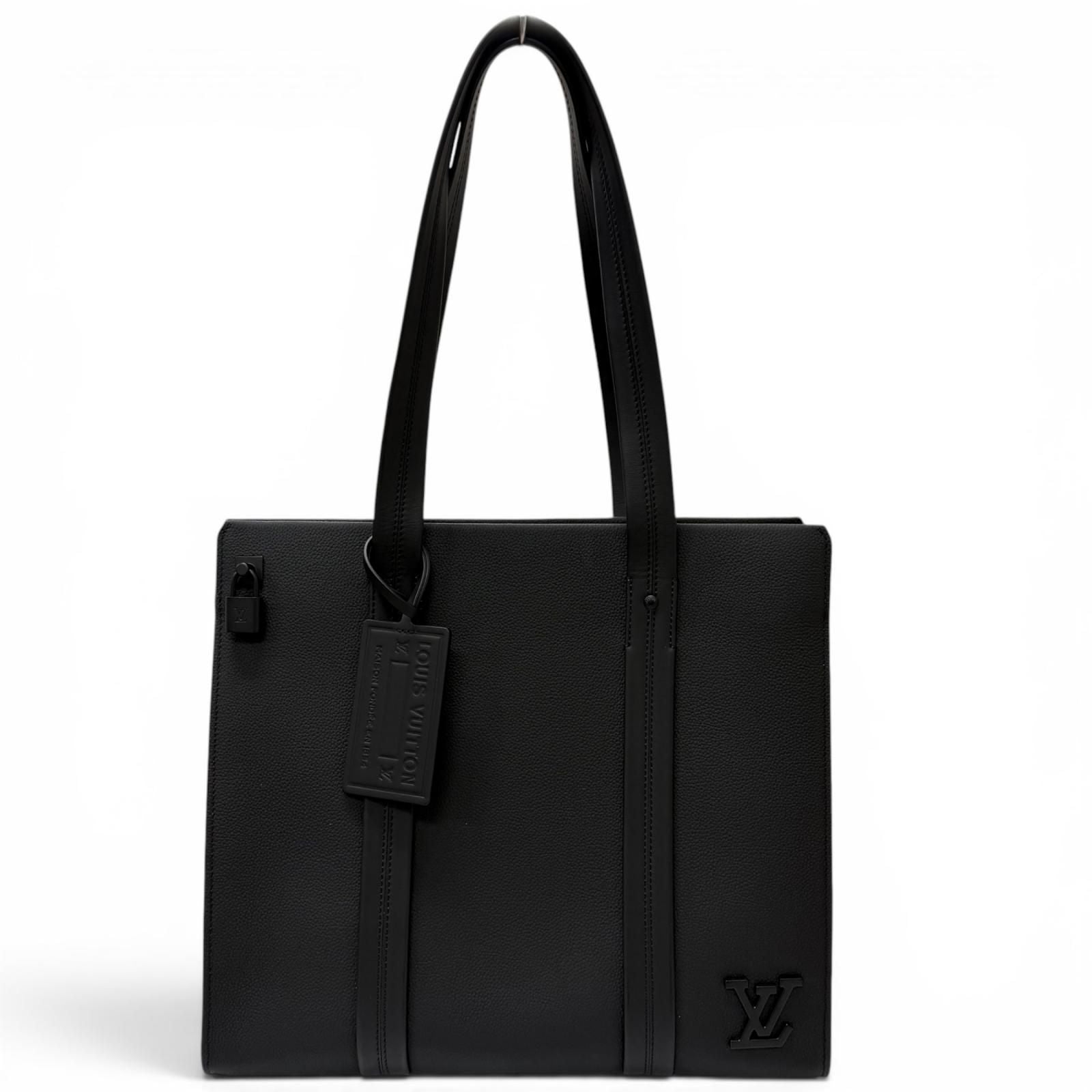 Louis Vuitton LV Aerogram Takeoff Leather Tote Black
