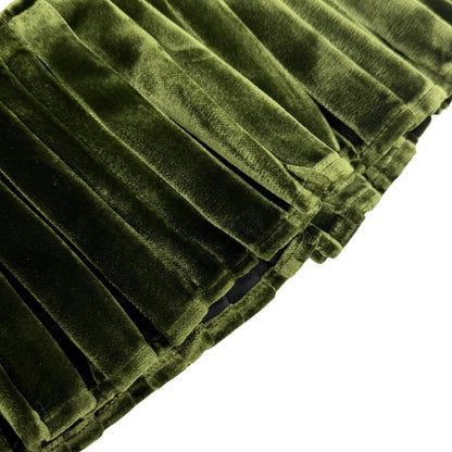 Gucci Silk 100% Dragon Hem Velour Pleated Duchess Dress Black Green 40 — view 8