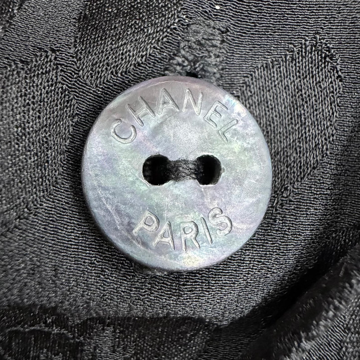 Chanel Silk 100% CC Logo Pattern with Button Long Sleeve Shirt Blouse Black 40 — view 6