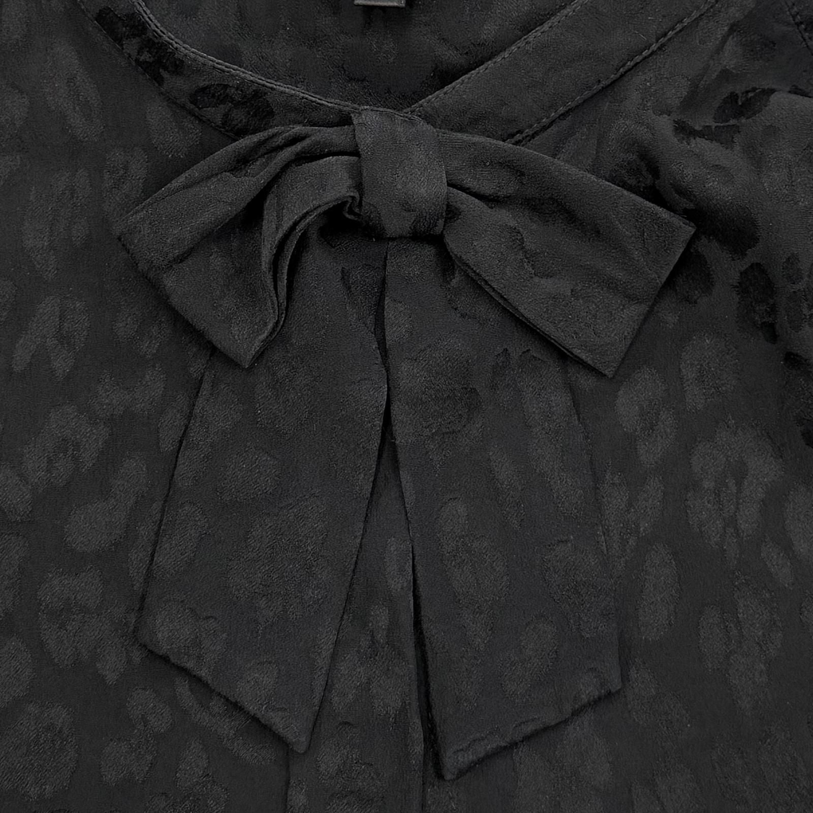 Chanel Silk 100% CC Logo Pattern with Button Long Sleeve Shirt Blouse Black 40 — view 5