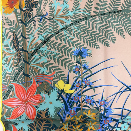 Hermes Carre 70 Tiger Silk 100% Beige Sundre Brown Multicolor Scarf — view 8
