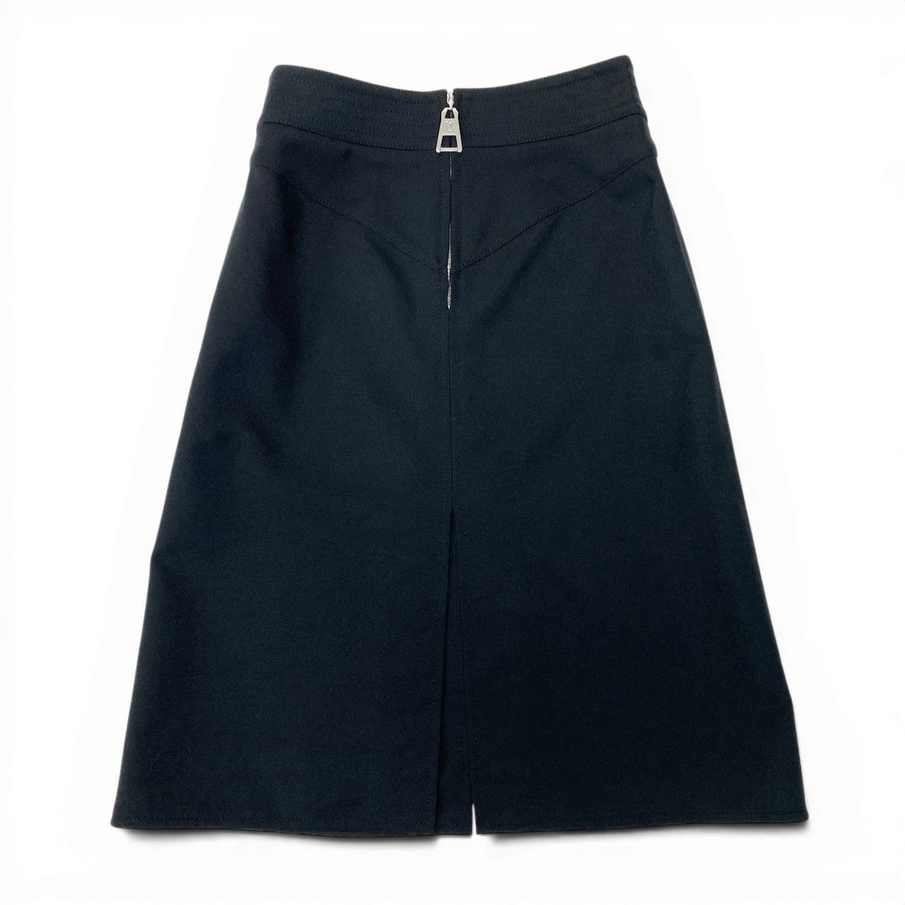 Louis Vuitton Silver Large Zip Black Mini Skirt — view 3