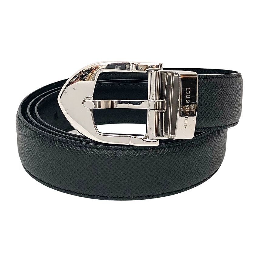 Louis Vuitton Taiga Belt Ceinture Classic 100 Ardoise Black Male