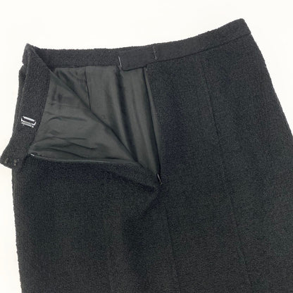 Chanel Tweed Skirt Knee Length Black Wool — view 4