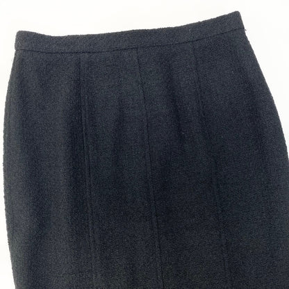 Chanel Tweed Skirt Knee Length Black Wool — view 5