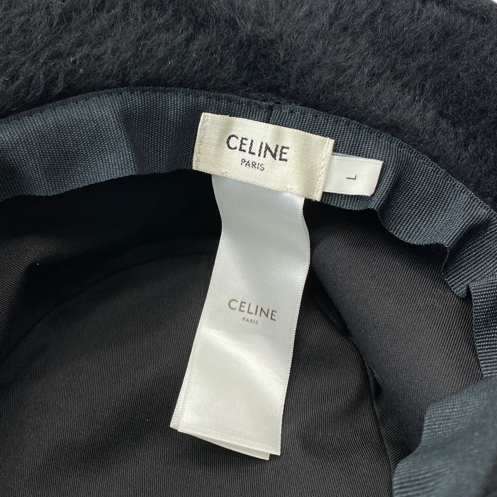 Celine Bucket Hat Logo Embroidery Alpaca Black Going — view 8