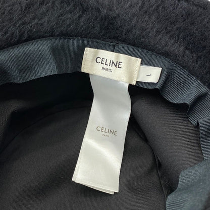Celine Bucket Hat Logo Embroidery Alpaca Black Going — view 8