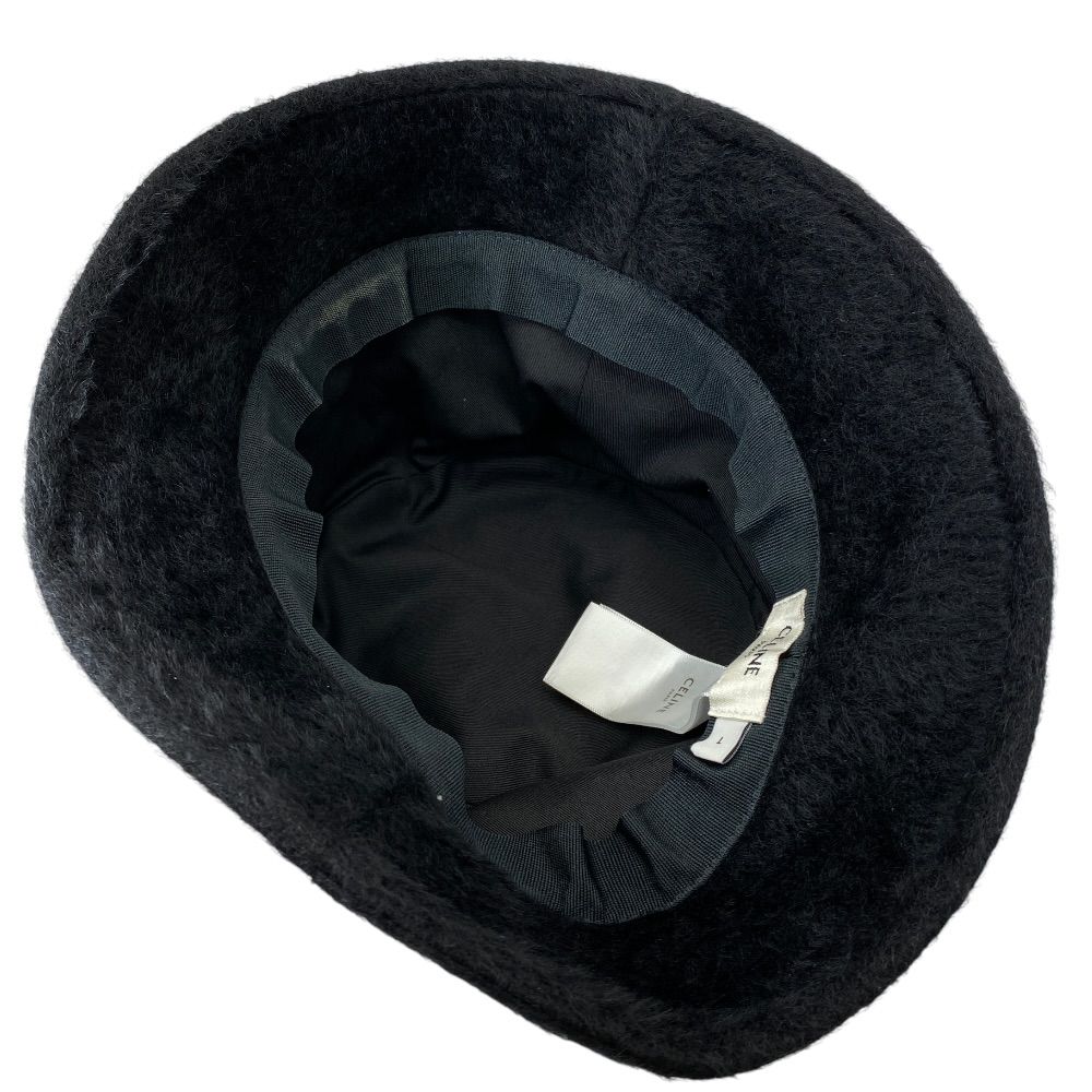 Celine Bucket Hat Logo Embroidery Alpaca Black Going — view 6
