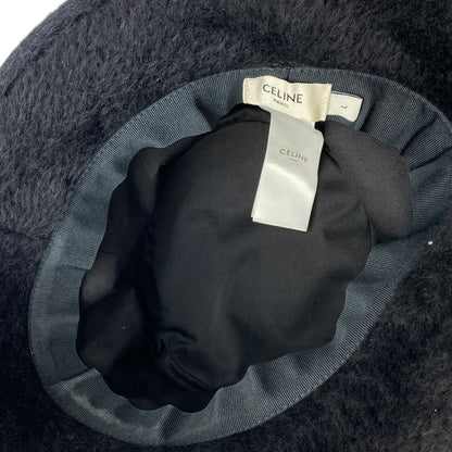 Celine Bucket Hat Logo Embroidery Alpaca Black Going — view 7