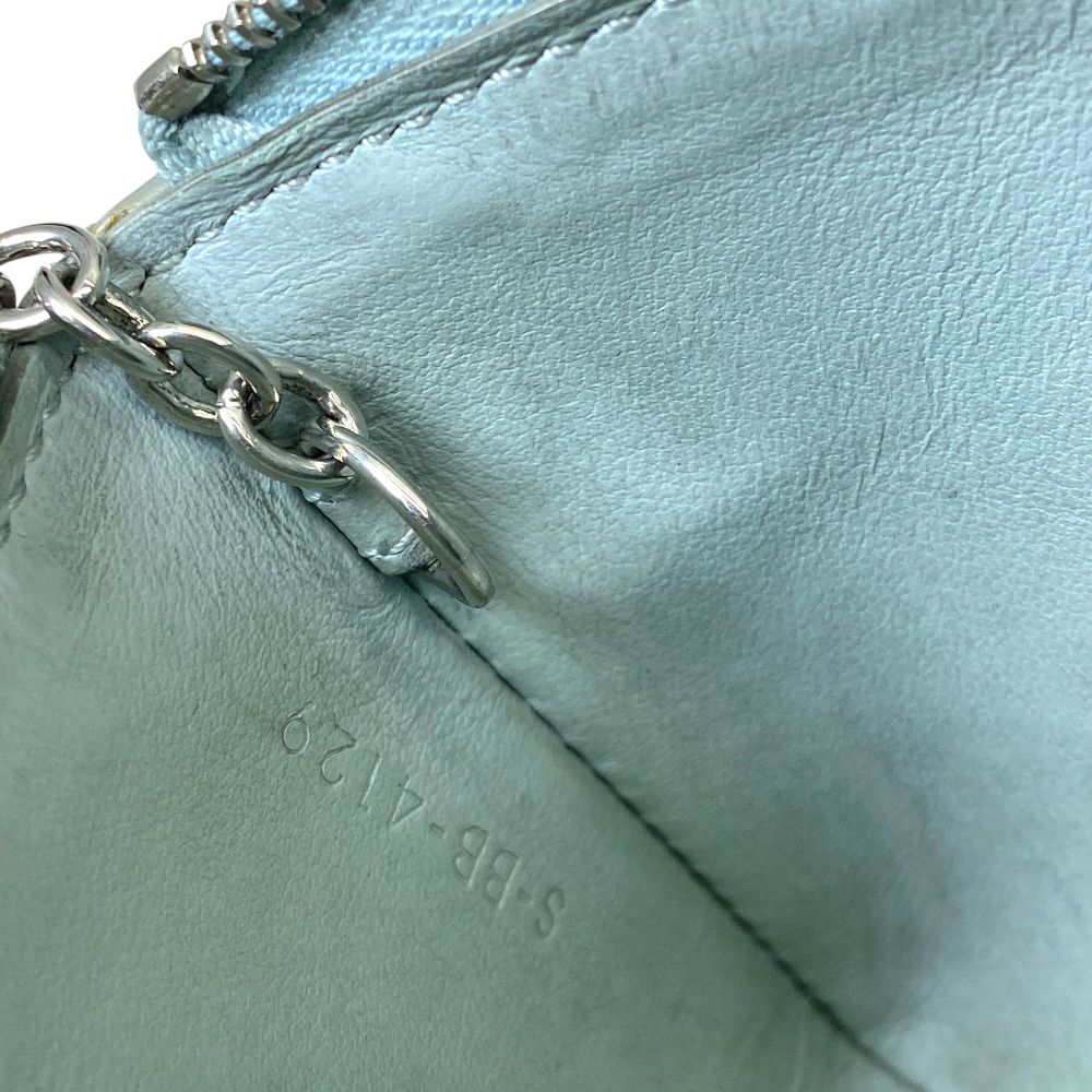 Celine Triomphe Key Ring Coin Case Card Leather Light Blue Compact Capacity — view 4