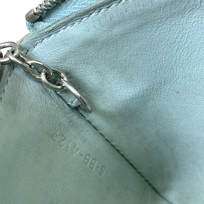 Celine Triomphe Key Ring Coin Case Card Leather Light Blue Compact Capacity — view 4
