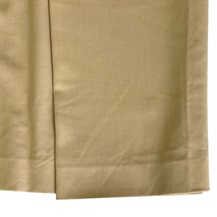 Hermes Tight Skirt Front Pleated Knee Length Wool Beige Business — view 6