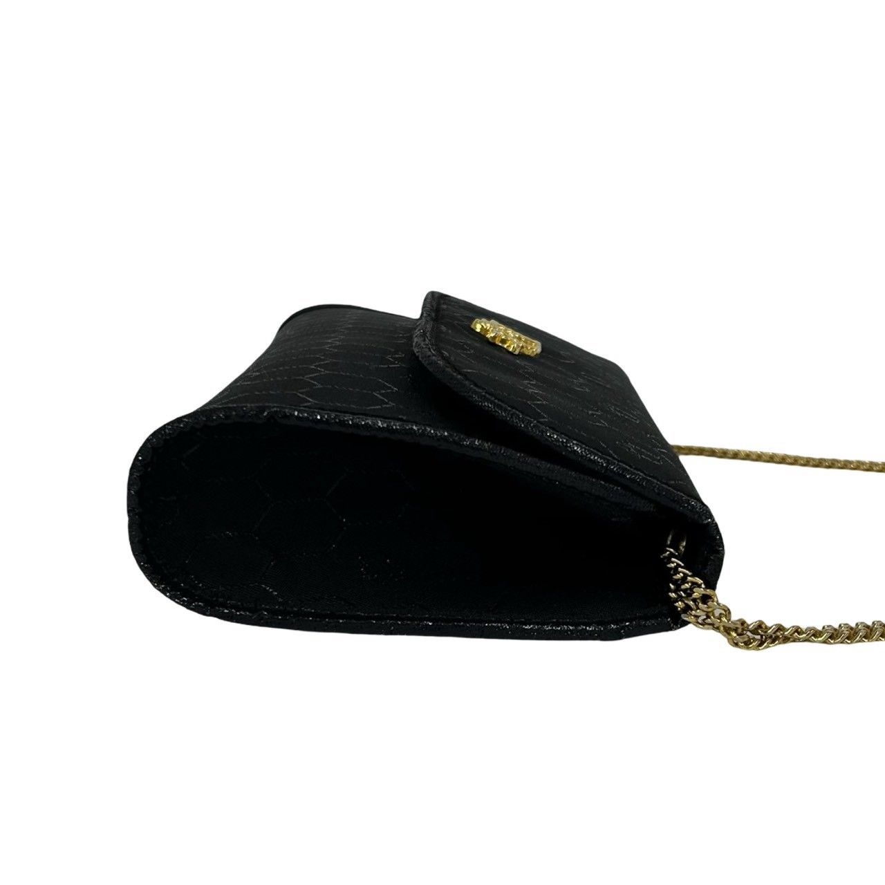 Dior Logo Honeycomb Canvas Shoulder Bag Sakosh Pochette Black — view 6