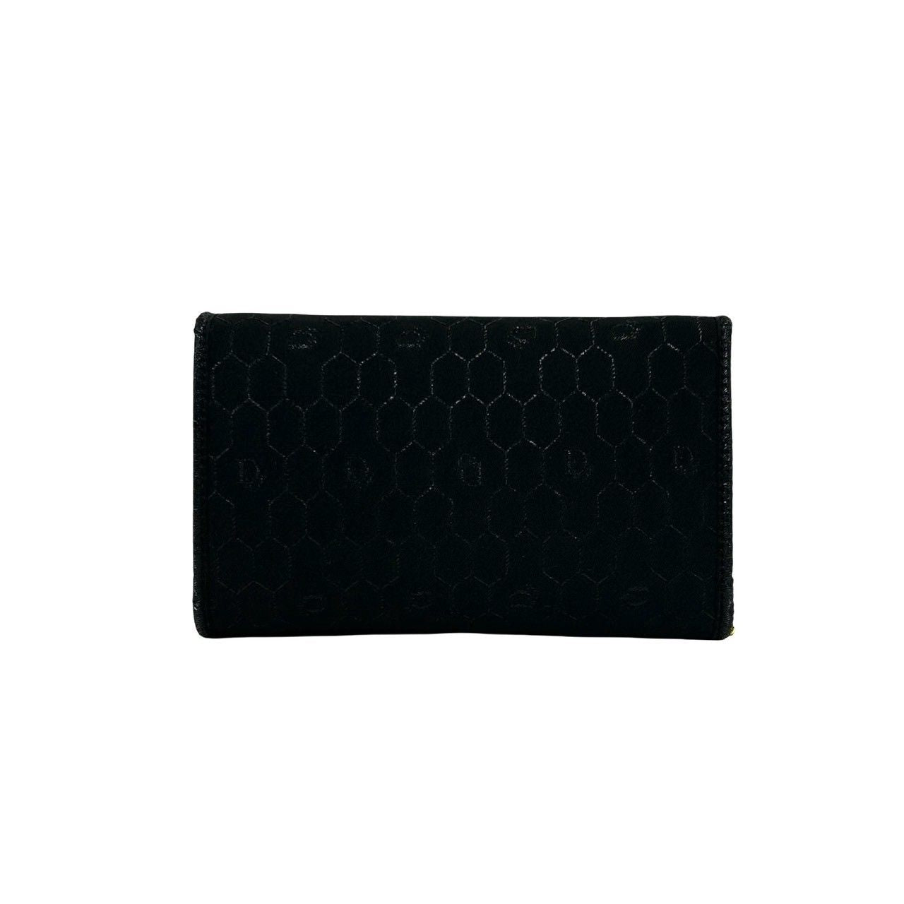 Dior Logo Honeycomb Canvas Shoulder Bag Sakosh Pochette Black — view 3