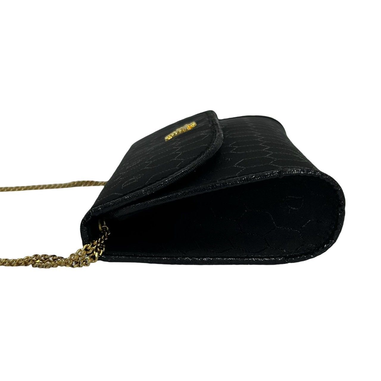 Dior Logo Honeycomb Canvas Shoulder Bag Sakosh Pochette Black — view 5