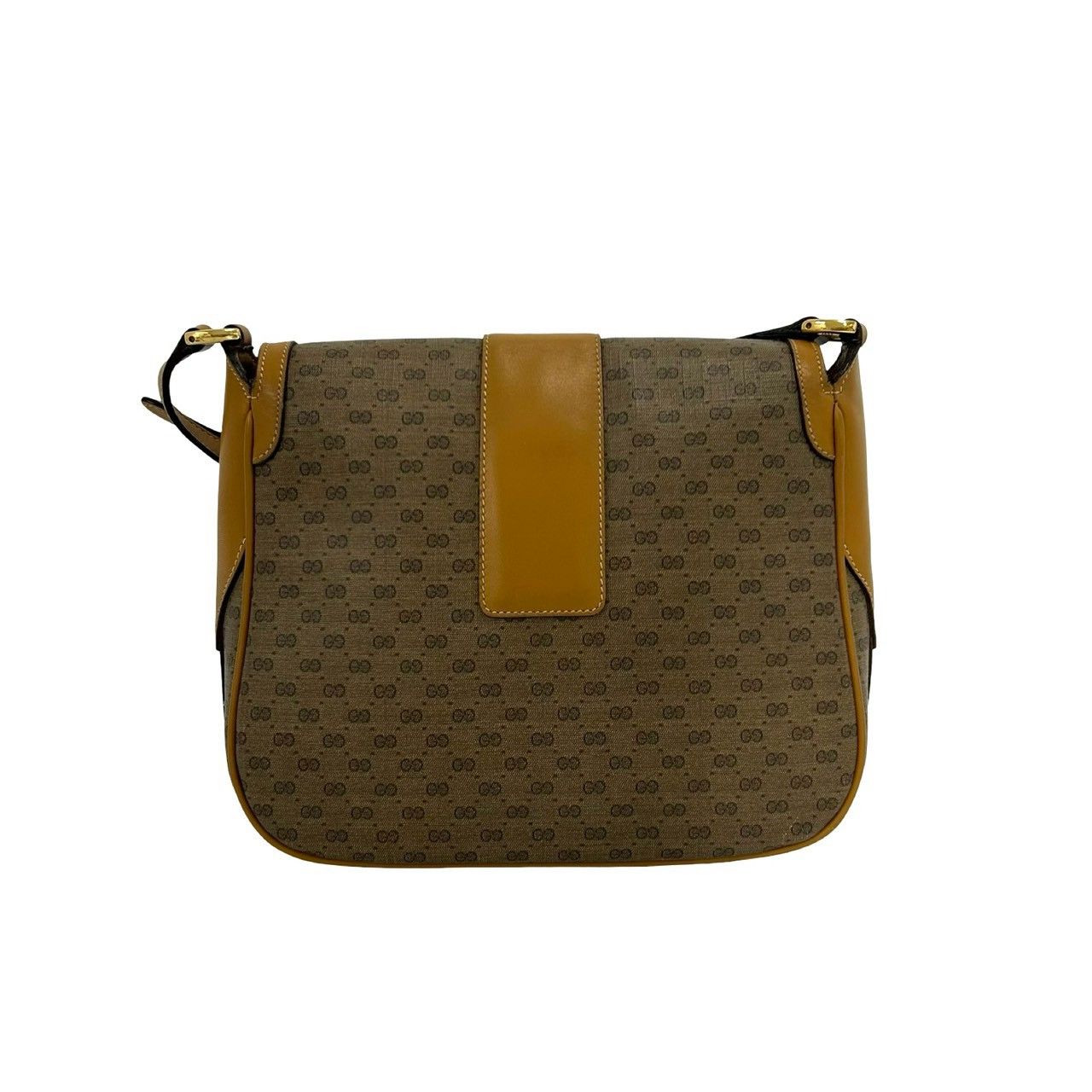 Gucci Vintage Micro GG Logo Leather Shoulder Bag Sacoch Pochette Brown — view 3