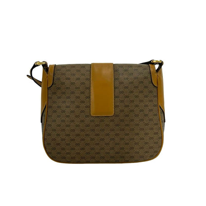 Gucci Vintage Micro GG Logo Leather Shoulder Bag Sacoch Pochette Brown — view 3