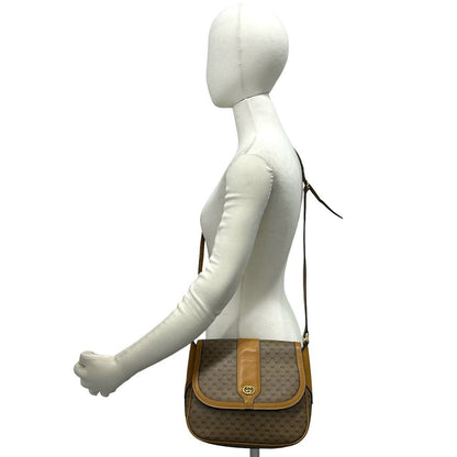 Gucci Vintage Micro GG Logo Leather Shoulder Bag Sacoch Pochette Brown — view 2