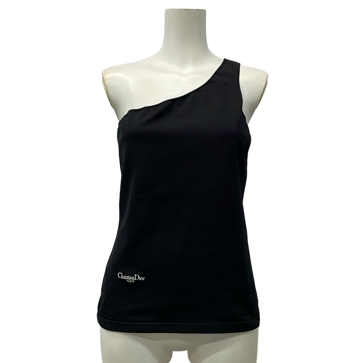 Dior Tank Top I 44 Black Silk Blend Asymmetric