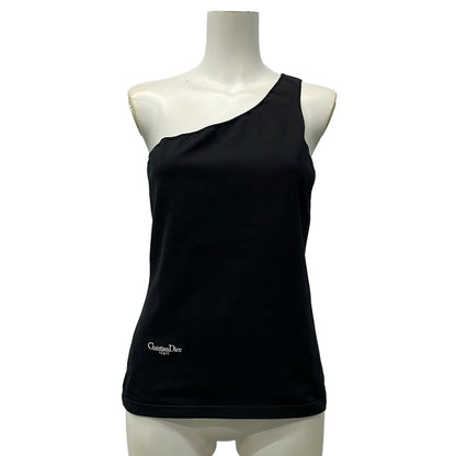 Dior Tank Top I 44 Black Silk Blend Asymmetric
