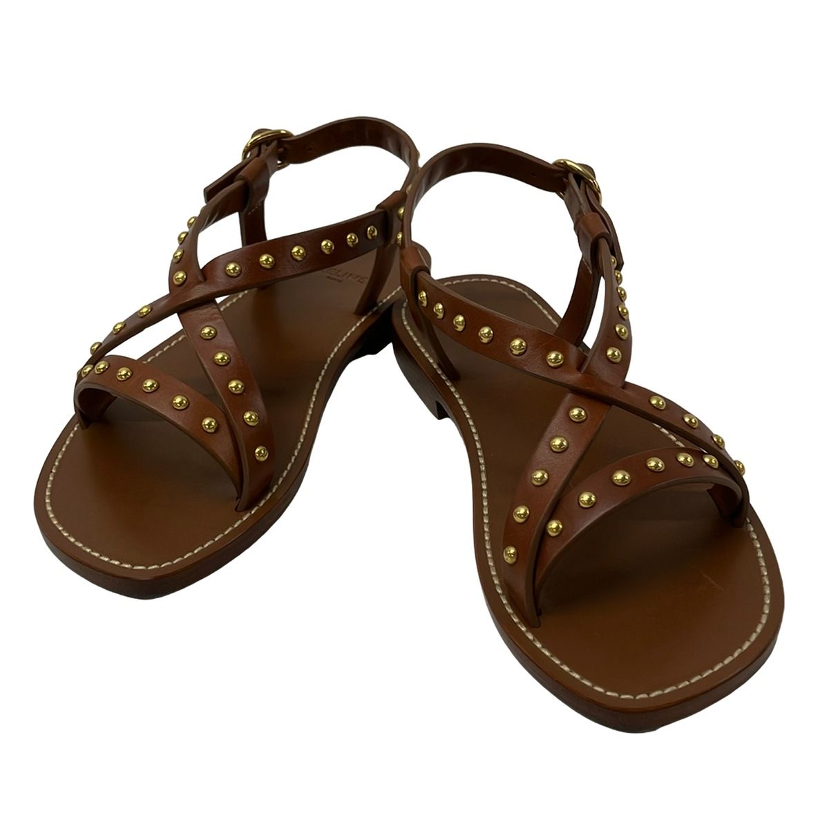 Celine Sandals Brown Studded Leather 35 — view 2