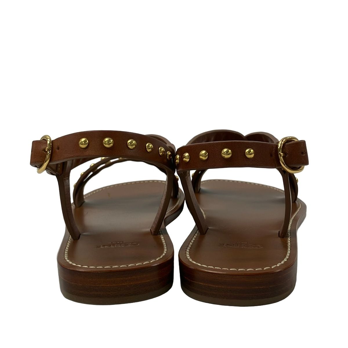 Celine Sandals Brown Studded Leather 35 — view 3