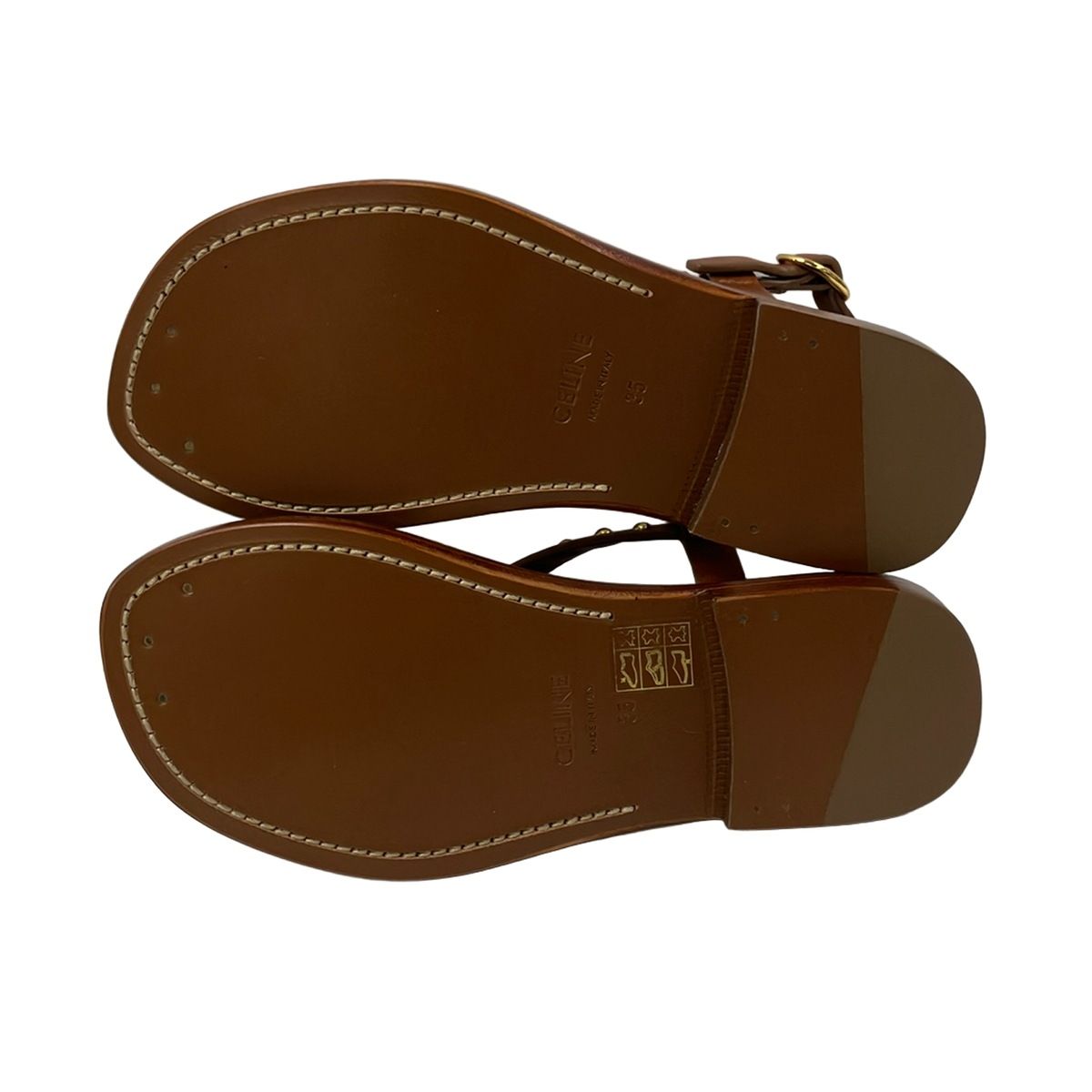 Celine Sandals Brown Studded Leather 35 — view 4