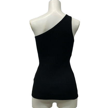 Dior Tank Top M Asymmetric Top Cotton Jersey Black — view 2