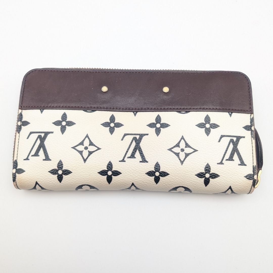 Louis Vuitton Zippy Wallet Monogram Blanc Leather Zip Around White Brown — view 2