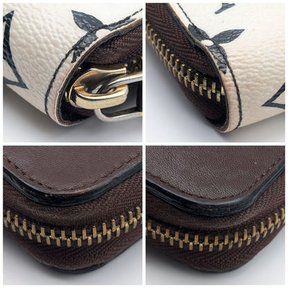 Louis Vuitton Zippy Wallet Monogram Blanc Leather Zip Around White Brown — view 3