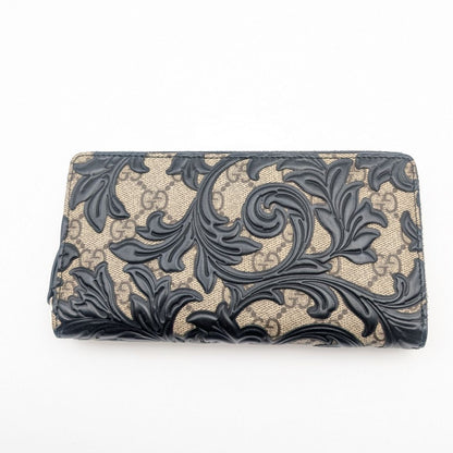 Gucci GG Supreme Arabesque Black Zip Around Wallet — view 2