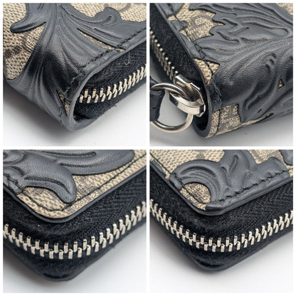 Gucci GG Supreme Arabesque Black Zip Around Wallet — view 4