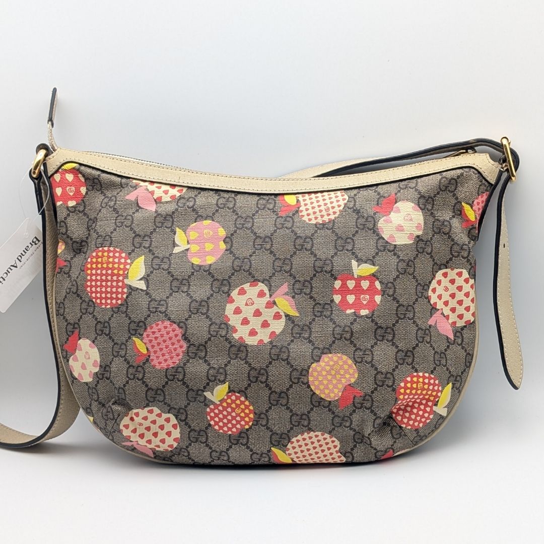 Gucci Repom GG Supreme Apple Heart White Shoulder Bag Cross — view 2