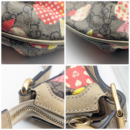 Gucci Repom GG Supreme Apple Heart White Shoulder Bag Cross — view 7
