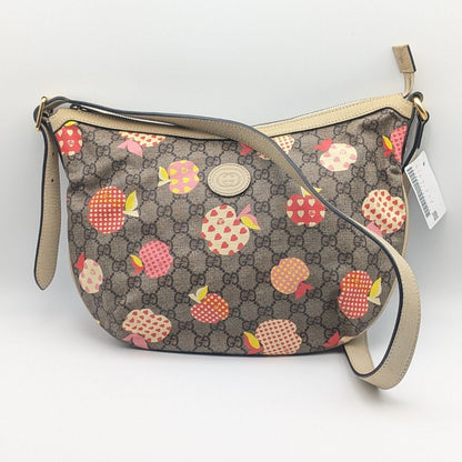 Gucci Repom GG Supreme Apple Heart White Shoulder Bag Cross
